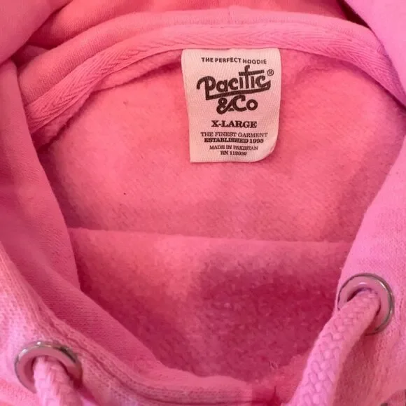 Pacific & Co Coachella Palm Springs Embroidered Pink Hoodie Unisex Size XLarge - Picture 2 of 5